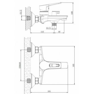 Смеситель для ванны Esko RA 54 w/a