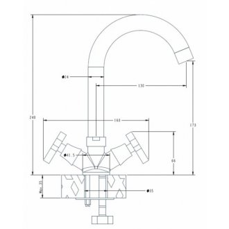 Смеситель для раковины Esko Zurich ZH 26