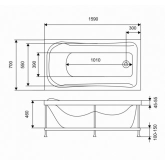 Ванна Eurolux Akra 160x70