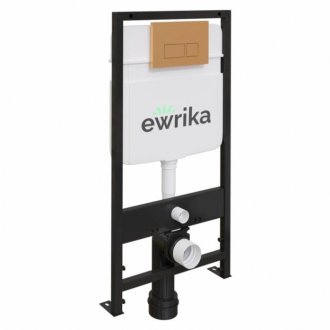 Система инсталляции Ewrika ProLT 0026-2020 с клавишей смыва 0043 золото матовое