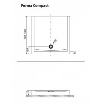 Душевой поддон Excellent Forma Compact 90x90 см