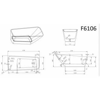 Ванна Frank F6106 White/Black