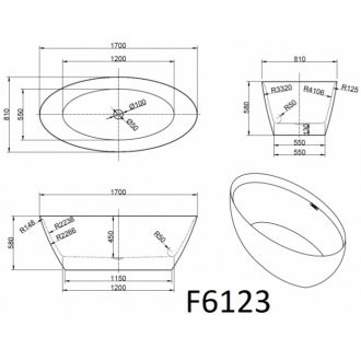 Ванна Frank F6123 Black/Black