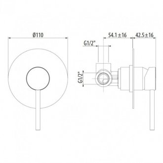 Смеситель для душа Gattoni Circle Two 9130/91 черный