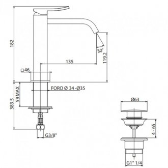 Смеситель для раковины Gattoni Ely 8844/88C0