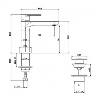 Смеситель для раковины Gattoni H2Omix7000 7004070 черный