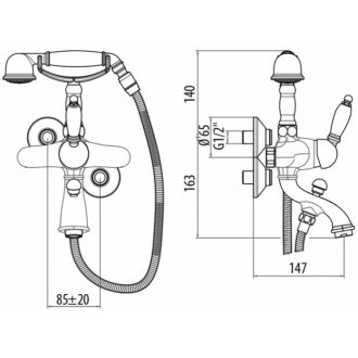 Смеситель для ванны Gattoni Orta 2700/27 золото