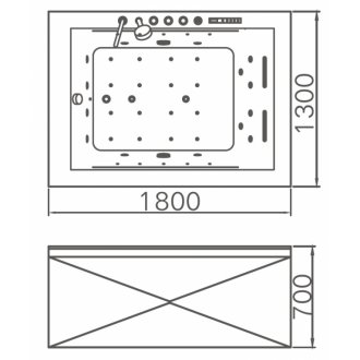 Ванна с гидромассажем Gemy G9259 180х130