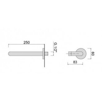 Излив Giulini Futuro 3222-25NO