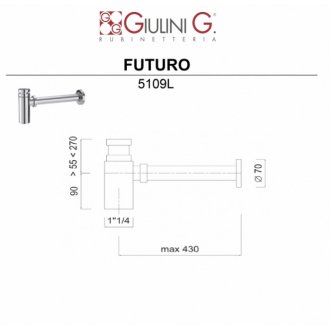 Сифон для раковины Giulini Futuro 5109LNO