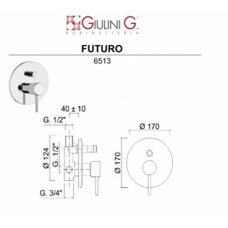 Смеситель для душа Giulini Futuro 6513NO