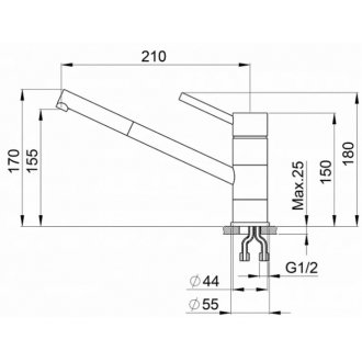 Мойка кухонная Granula Kitchen Space 4501 шварц + смеситель