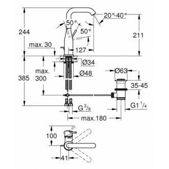 Смеситель для раковины Grohe Essence 24174001