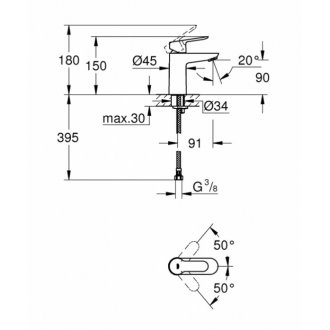 Смеситель для раковины Grohe BauEdge 23330000