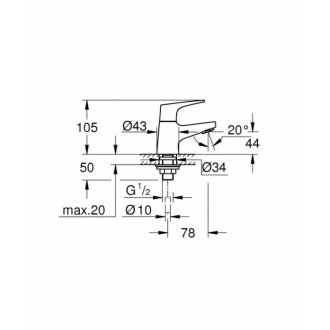 Кран для раковины Grohe BauFlow 20575000