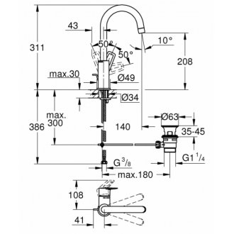 Смеситель для раковины Grohe BauLoop 23763001