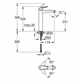 Смеситель для раковины Grohe Eurodisc Cosmopolitan 23432000