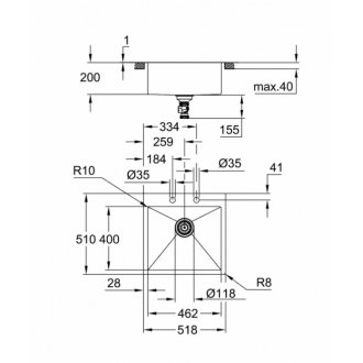 Мойка Grohe K800 60-S 31583SD1