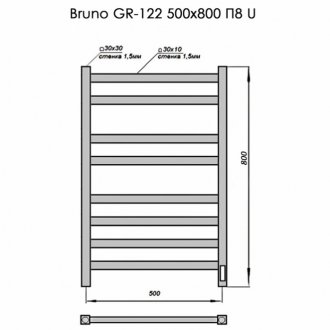 Полотенцесушитель электрический Grois Bruno GR-122 500x800 белый матовый