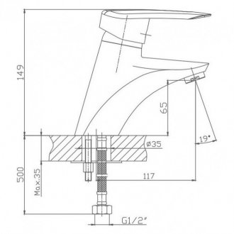 Смеситель для раковины Haiba HB1007 хром