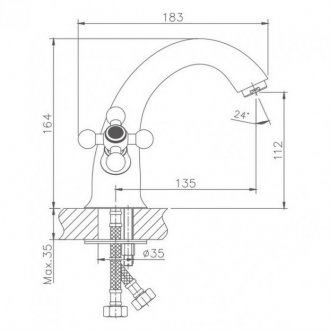 Смеситель для раковины Haiba HB1019-4 бронза матовая