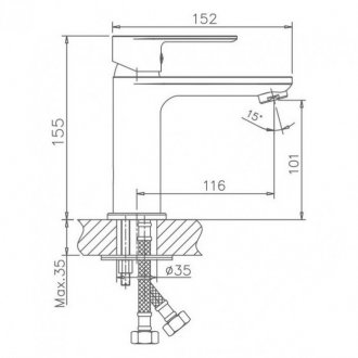 Смеситель для раковины Haiba HB10505 хром