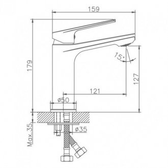 Смеситель для раковины Haiba HB10533-3 сталь оружейная