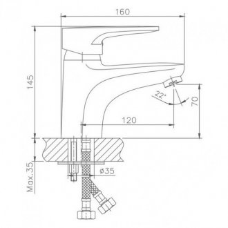 Смеситель для раковины Haiba HB1068 хром