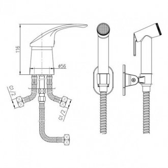 Гигиенический набор Haiba HB1221-2 хром