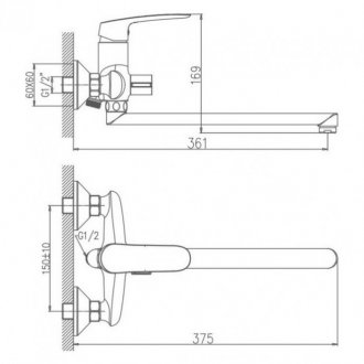 Смеситель для ванны Haiba HB22183 хром