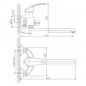 Смеситель для ванны Haiba HB2221 хром