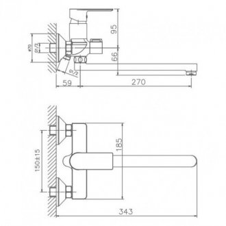 Смеситель для ванны Haiba HB22505-8 белый