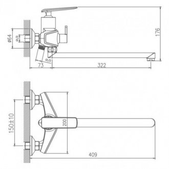 Смеситель для ванны Haiba HB22548-8 белый