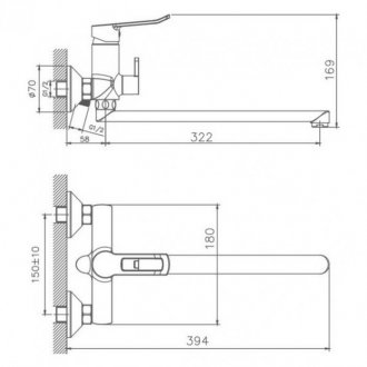 Смеситель для ванны Haiba HB22556 хром