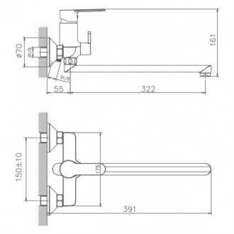 Смеситель для ванны Haiba HB22557-8 белый