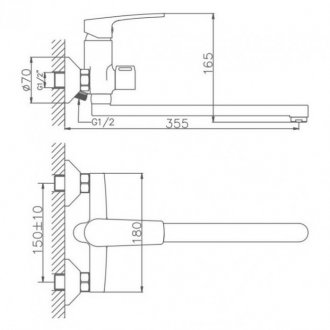 Смеситель для ванны Haiba HB22587 хром