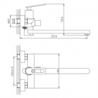 Смеситель для ванны Haiba HB22589 хром