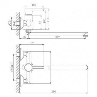 Смеситель для ванны Haiba HB22805-8 белый