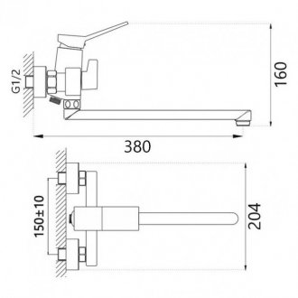 Смеситель для ванны Haiba HB22818 хром