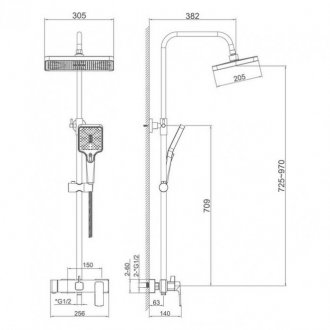 Душевая стойка Haiba HB24512-7 черная матовая