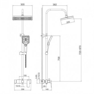 Душевая стойка Haiba HB24512 хром