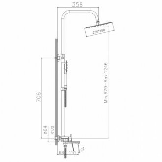 Душевая стойка Haiba HB24533-3 пепельная