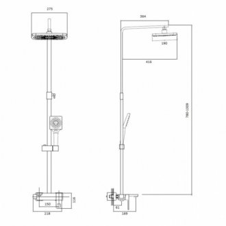 Душевая стойка Haiba HB24615-7 черная матовая