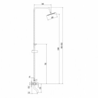 Душевая стойка Haiba HB24801-2 сталь матовая