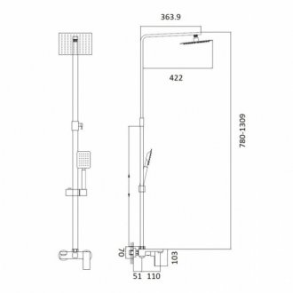 Душевая стойка Haiba HB24803-7 черная матовая