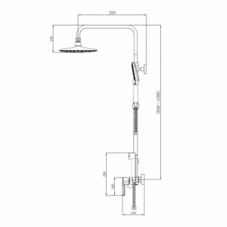 Душевая стойка Haiba HB24814-7 черная матовая