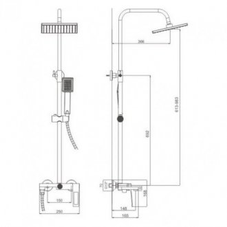 Душевая стойка Haiba HB24817-3 сталь оружейная