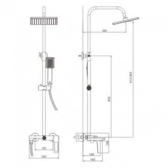 Душевая стойка Haiba HB24817 хром