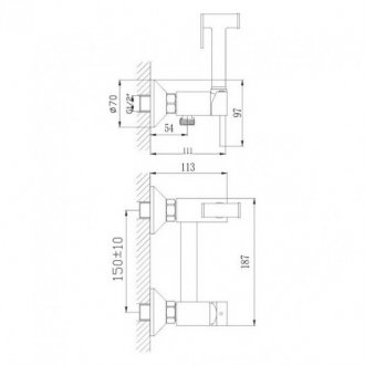 Гигиенический набор Haiba HB5510-7 черный матовый