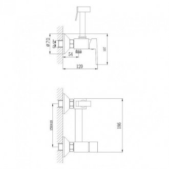 Гигиенический набор Haiba HB5513-7 черный матовый